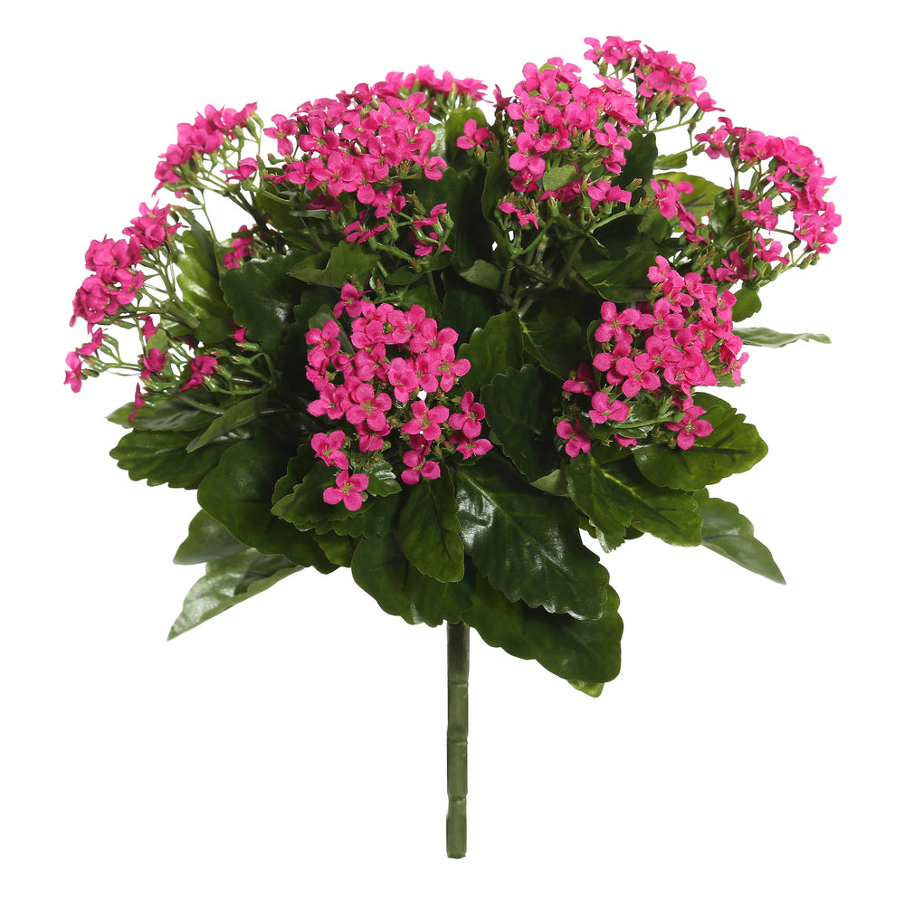 Vickerman 15" Artificial Hot Pink Kalanchoe Bush.