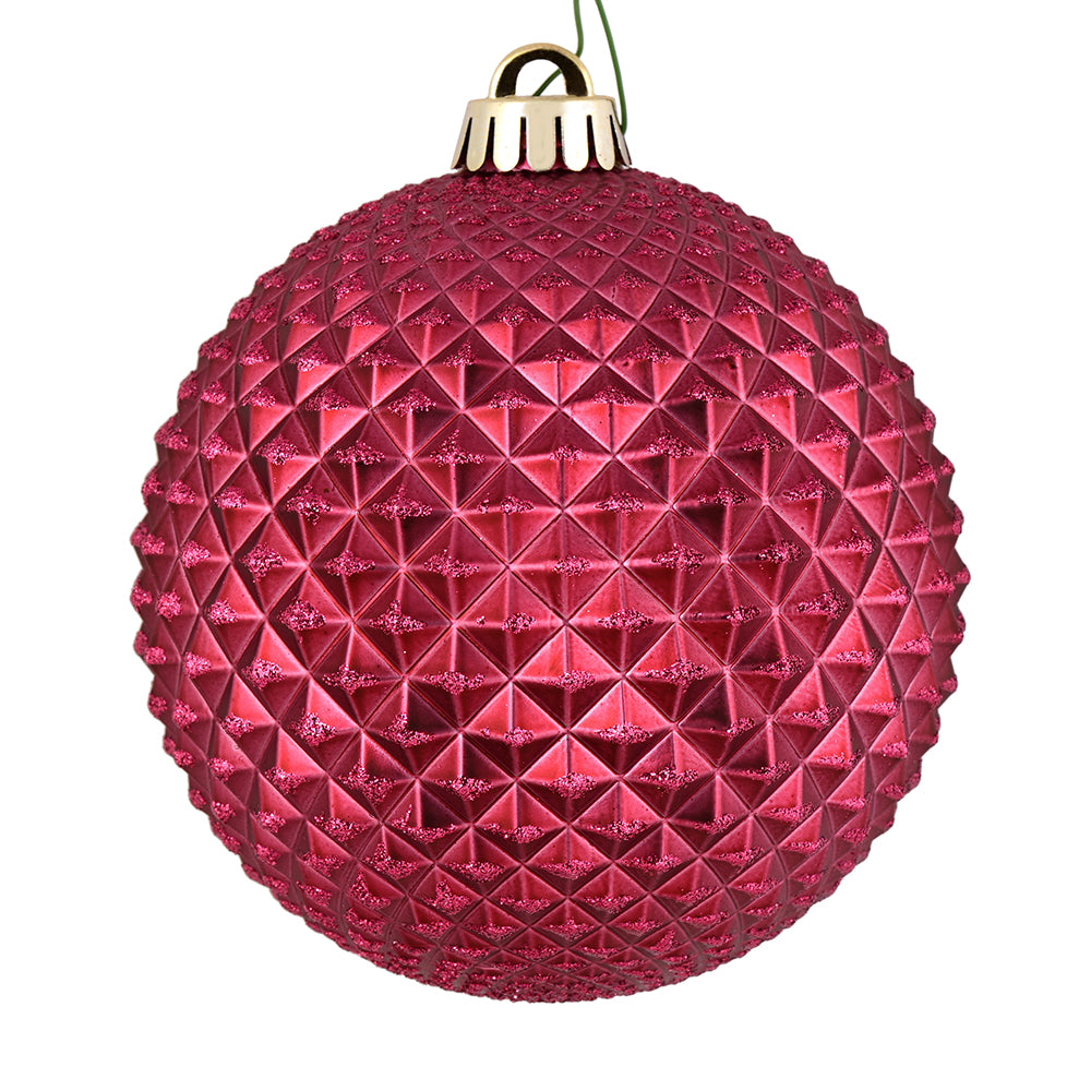 Vickerman 2.75" Berry Red Durian Glitter Ball Ornament 12 per Bag