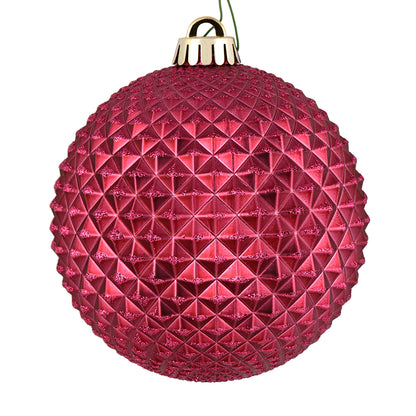 Vickerman 2.75" Berry Red Durian Glitter Ball Ornament 12 per Bag