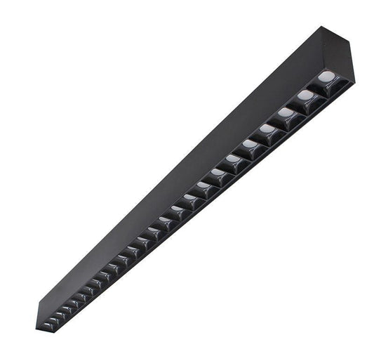 Westgate  4Ft 2In Micro Optic Linear Light, 40W 4000 Lumens 3Cct 35/40/50K, Blk/Blk, Commercial Indoor Lighting, 40W, 3760 Lumens, 3500K/4000K/5000K, Black Finish, 0~10V Dimmable