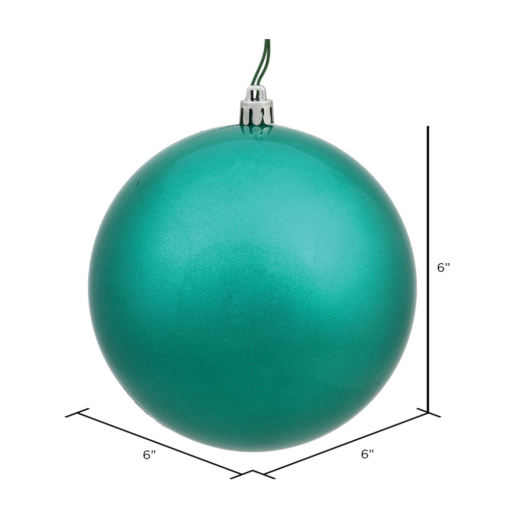 Vickerman 6" Sea Foam Candy Ball Ornament 4 per Bag