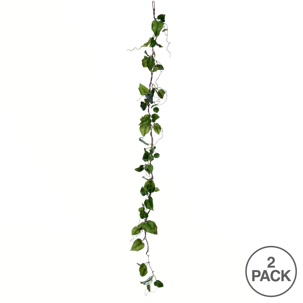 Vickerman 56" Artificial Green Hop Leaf Garland Pack of 2