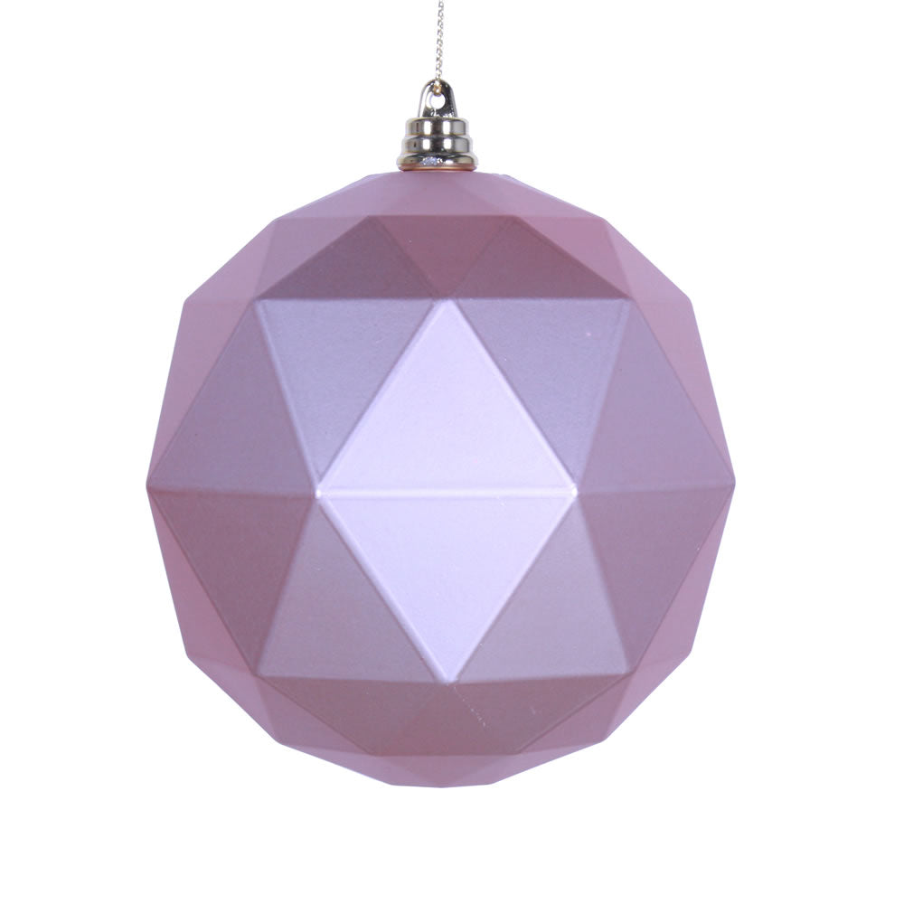 Vickerman 8" Rose Gold Geometric Ball Ornament Featuring a Matte Finish.