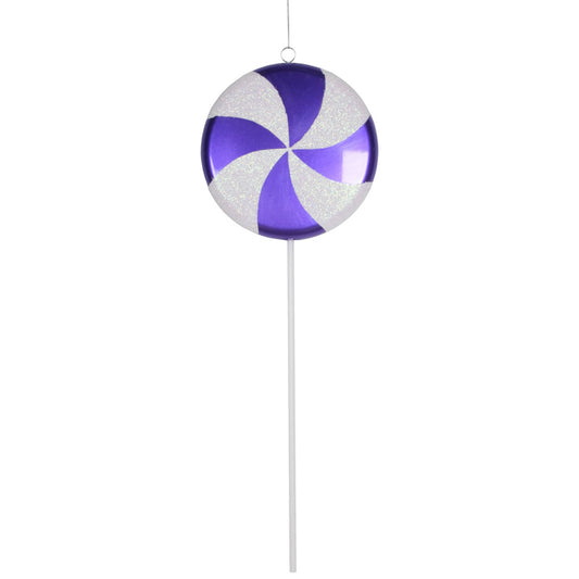 Vickerman 17" Purple-White Candy Lollipop Christmas Ornament