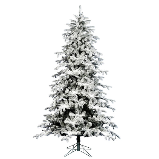 Vickerman 4.5' x 38" Flocked York Spruce Artificial Christmas Tree Unlit.