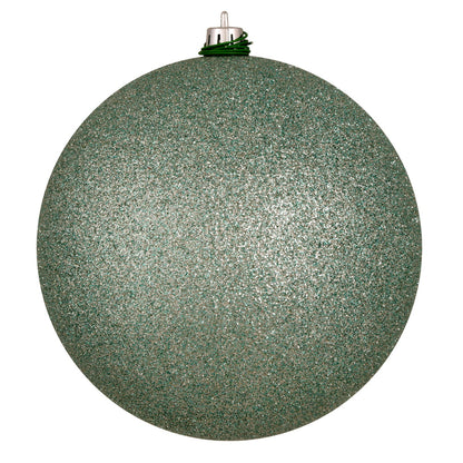 Vickerman 6" Frosty Mint Glitter Ball Ornament 4 per Bag