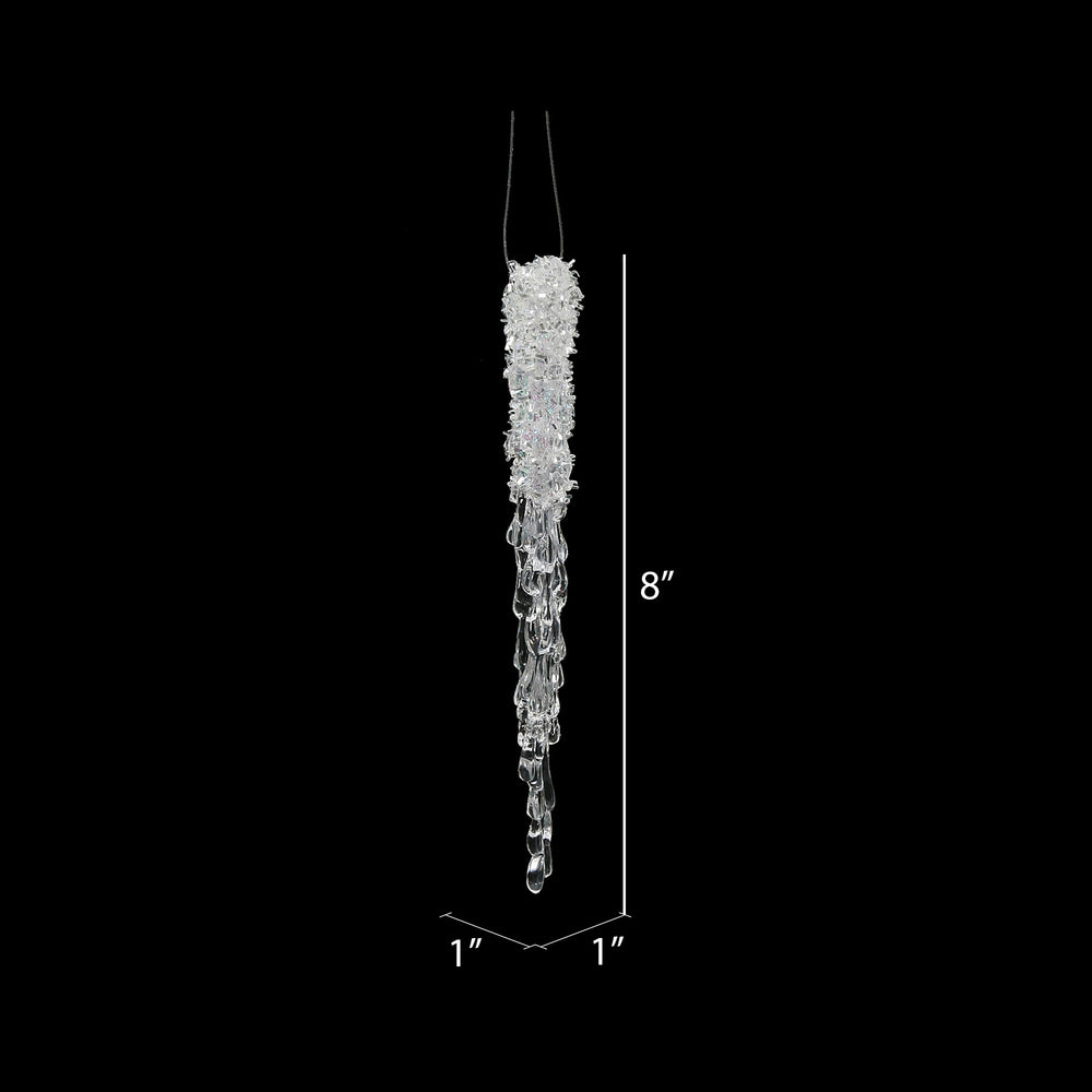 Vickerman 8" Clear Icicle Christmas Ornament 6 per Bag