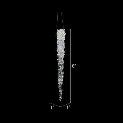 Vickerman 8" Clear Icicle Christmas Ornament 6 per Bag