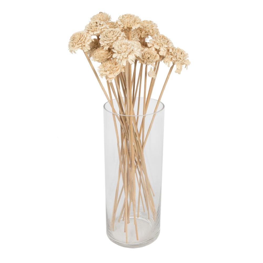 Vickerman Natural Botanicals 1.3"-1.75" Cedar Rose Bleached on Stem. Includes 50 pieces per polybag.