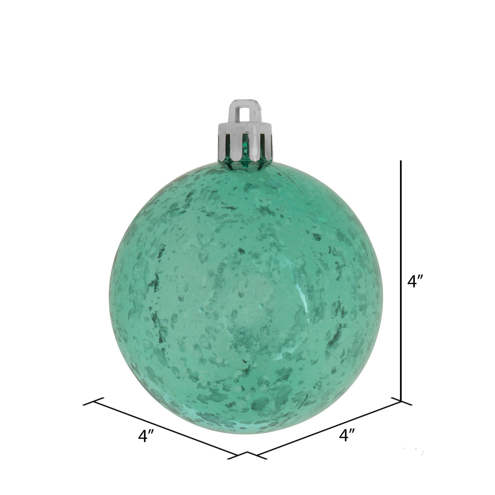 Vickerman 4" Teal Shiny Mercury Ball Ornament 6 per Bag