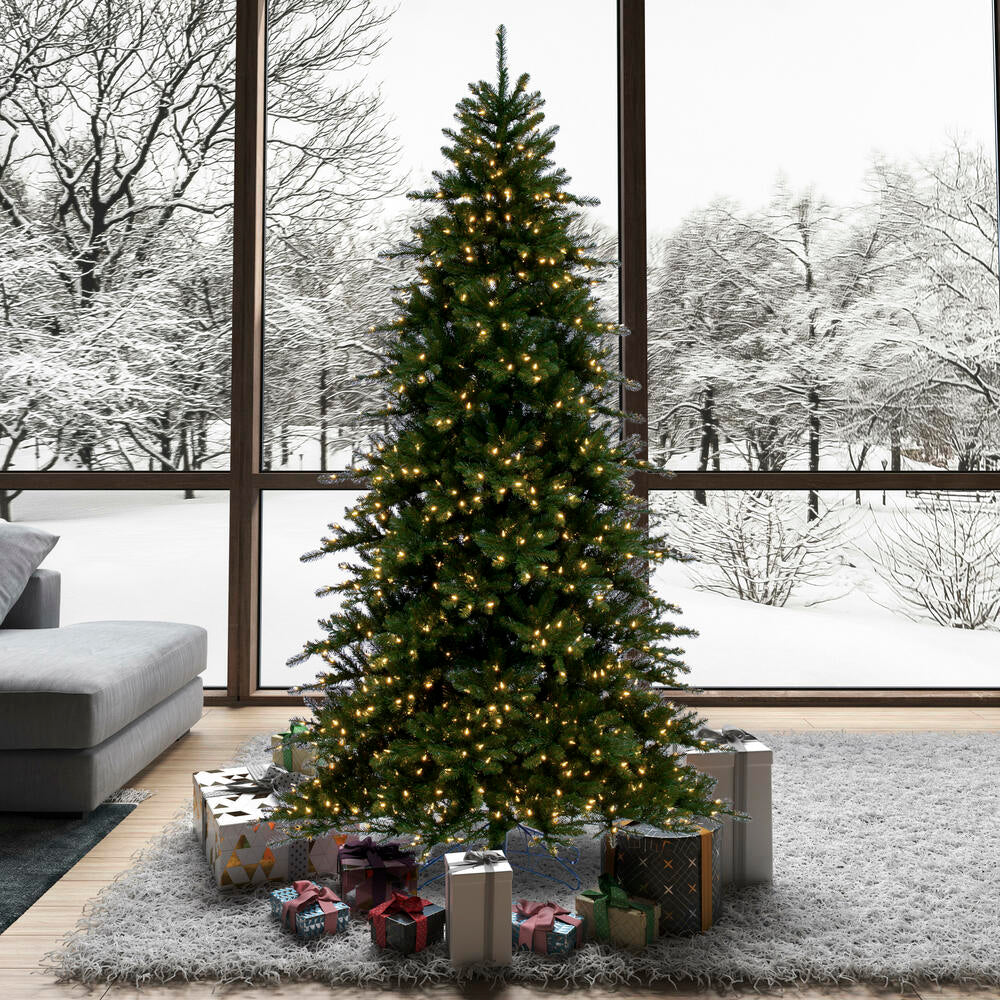 Vickerman 7.5' x 59" Bavarian Pine Artificial Pre-Lit Christmas Tree Warm White Lights.