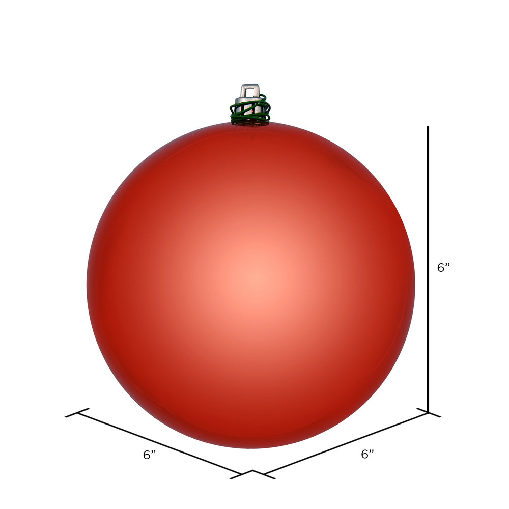 Vickerman 6" Bittersweet Shiny Ball Ornament 4 per Bag
