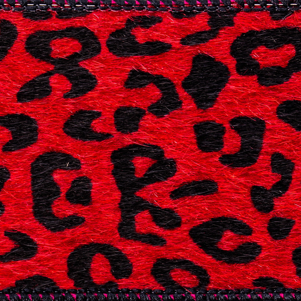 Vickerman 2.5" x 10 Yards Red Leopard Print Ribbon