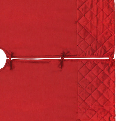 Vickerman 52" Red Quilt Stitch Jewel Christmas Tree skirt