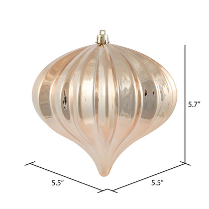 Vickerman 5.7" Café Latte Shiny Onion Christmas Ornament UV treated Set of 3