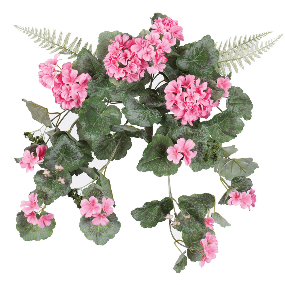 Vickerman 22" Artificial Coral Hanging Geranium Bush
