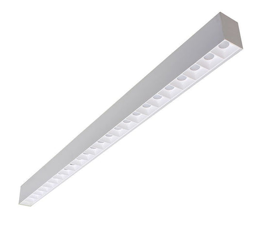 Westgate  4Ft 2In Micro Optic Linear Light, 40W 4000 Lumens 3Cct 35/40/50K, Wht/Wht, Commercial Indoor Lighting, 40W, 3760 Lumens, 3500K/4000K/5000K, White Finish, 0~10V Dimmable