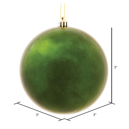 Vickerman 3" Moss Green Shiny Ball Ornament 32 per Box