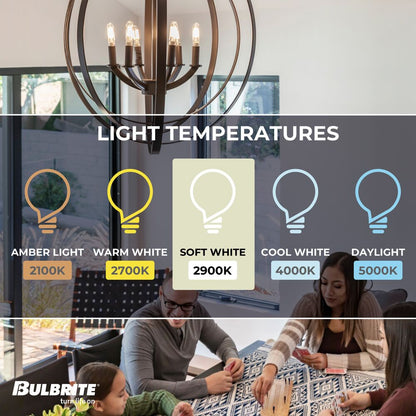 BULBRITE HALOGEN T4 MINI-CANDELABRA SCREW (E11) 50W DIMMABLE LIGHT BULB 2900K/SOFT WHITE 5PK (610052)