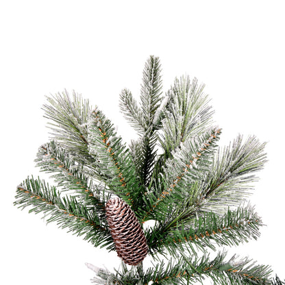 Vickerman 4.5' x 34" Flocked Ellis Pine Artificial Christmas Tree Unlit