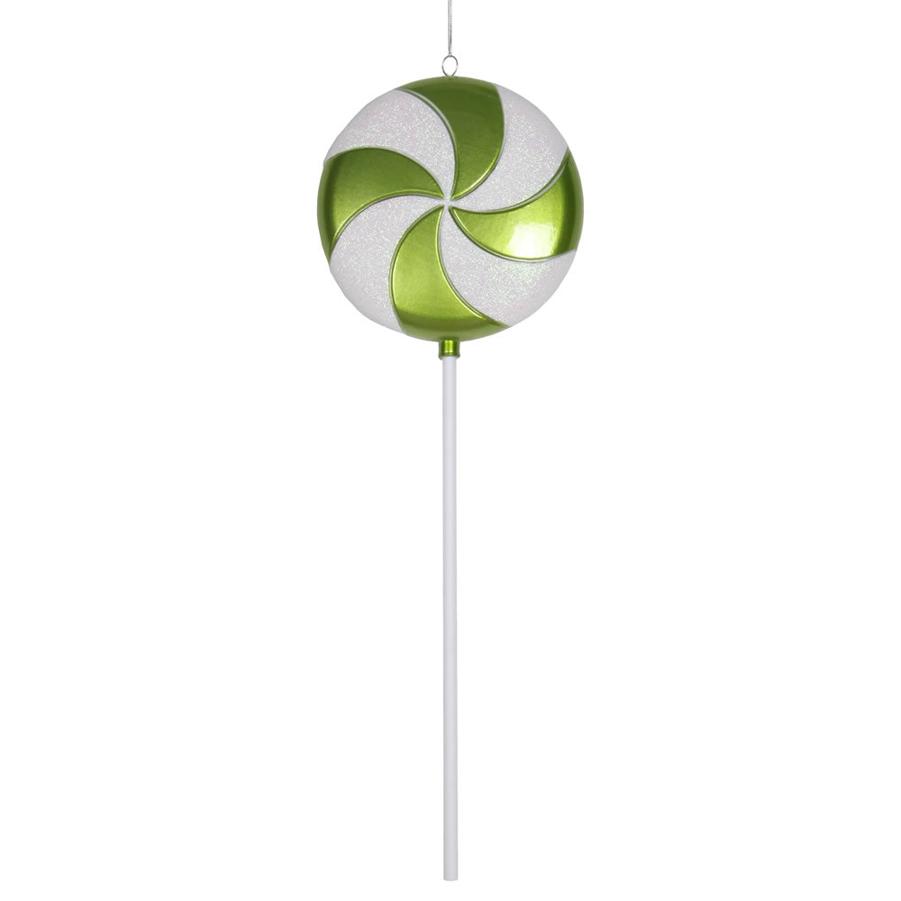 Vickerman 24" Lime-White Candy Lollipop Christmas Ornament