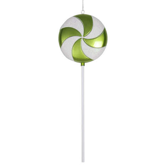 Vickerman 24" Lime-White Candy Lollipop Christmas Ornament