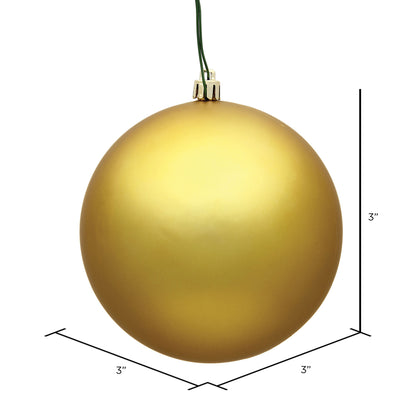 Vickerman 3" Gold Matte Ball Ornament 12 per Bag