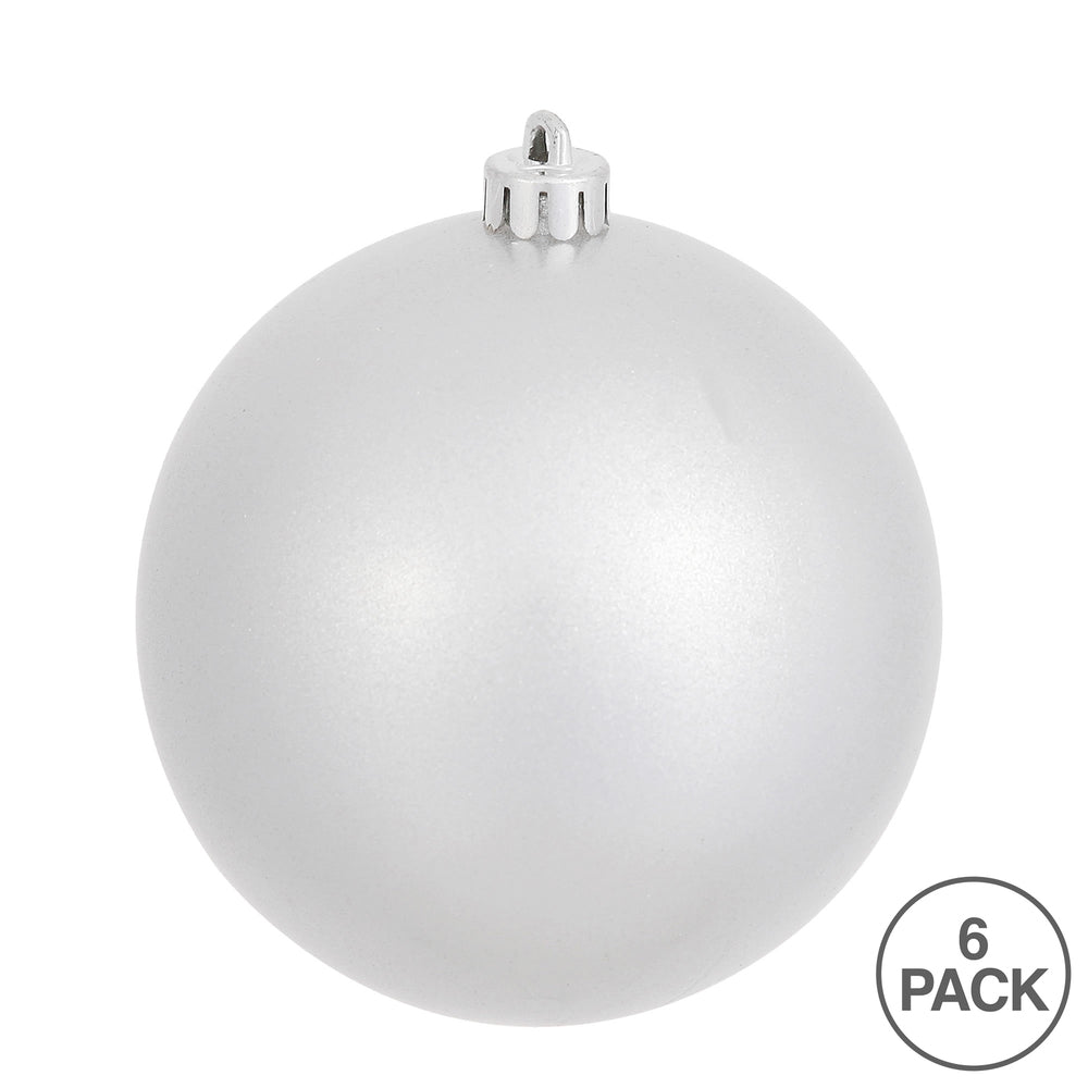 Vickerman 4" Silver Candy Ball Ornament 6 per Bag