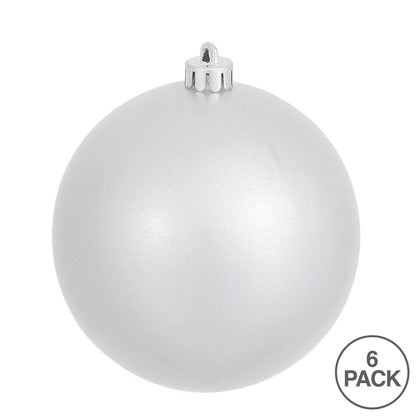 Vickerman 4" Silver Candy Ball Ornament 6 per Bag