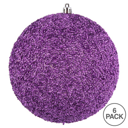 Vickerman 4.75" Orchid Beaded Ball Ornament 6 per Bag