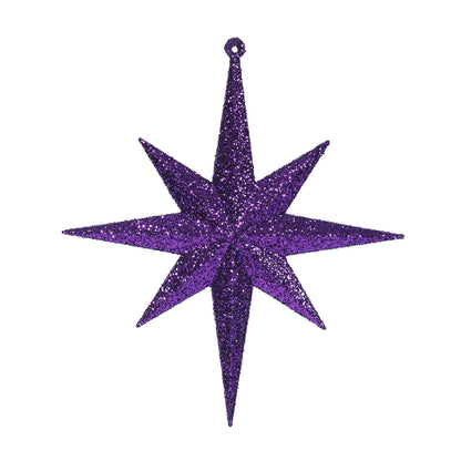 Vickerman 8" Purple Iridescent Glitter Bethlehem Star Christmas Ornament 4 per Box