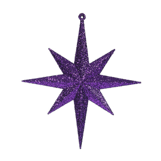 Vickerman 8" Purple Iridescent Glitter Bethlehem Star Christmas Ornament 4 per Box