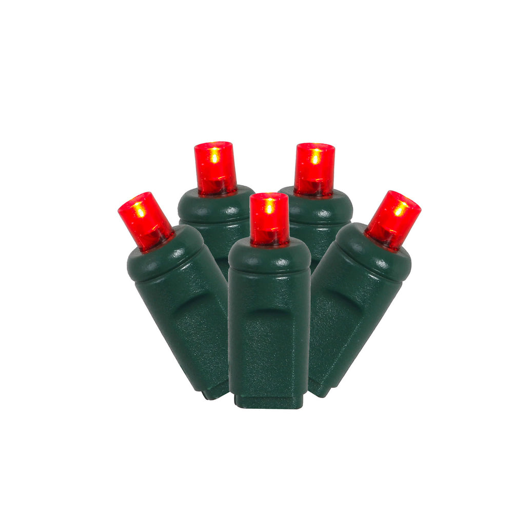 Vickerman 70 Red Twinkle LED Light on Green Wire 4" Spacing x 24' Long Light Strand.