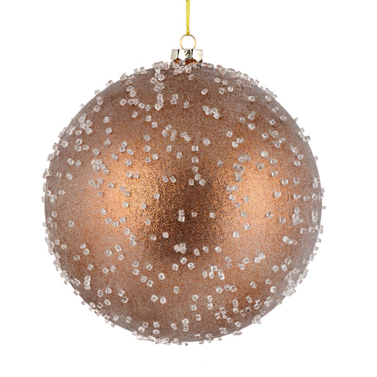 Vickerman 4" White Ice Ball Ornament. This textured ornament has a rough and icy look with a hint of delicate sparkle. Incorporate these ornaments into your holiday design for added texture. Includes 6 pieces per pack. Made with shatterproof plastic.