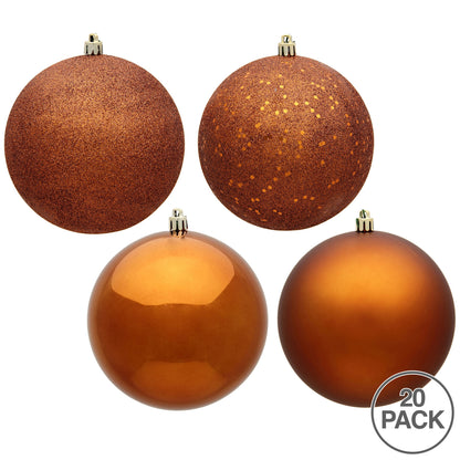 Vickerman 2.75" Copper 4-Finish Ball Ornament Assortment 20 per Box