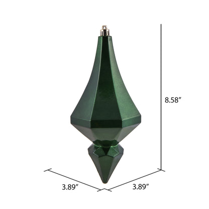 Vickerman 8" Emerald Candy Finish Diamond Finial Ornament Pack of 2