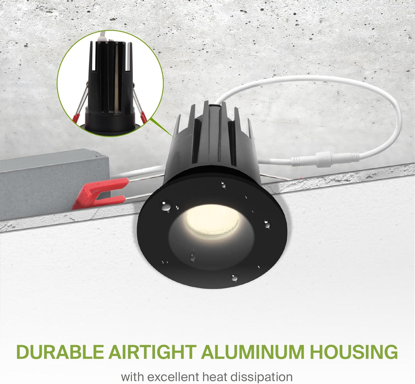 ASD Lighting LED Downlight Round 1inch 7W 120V Triac 2700/3000/3500/4000/5000K Black ETL
