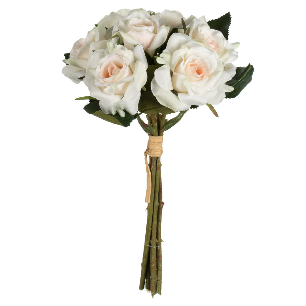 Vickerman 10" Artificial Cream Rose Bouquet Set of 3