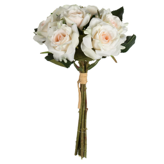 Vickerman 10" Artificial Cream Rose Bouquet Set of 3