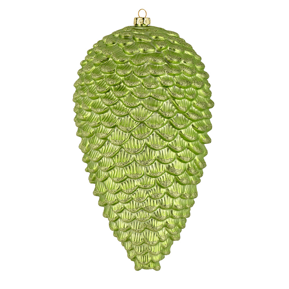 Vickerman 7" Celadon Matte Glitter Pinecone Christmas Ornament 4 per set
