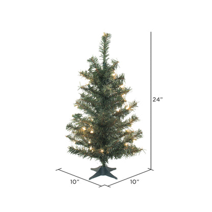 Vickerman 24" Canadian Pine Artificial Christmas Tree Clear Dura-lit Lights