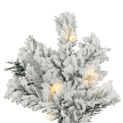 Vickerman 12' Flocked Alaskan Pine Artificial Christmas Tree Warm White LED Dura-Lit lights