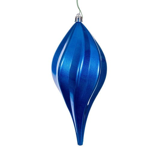 Vickerman 8" Blue UV Candy Swirl Drop Christmas Ornament Set of 3