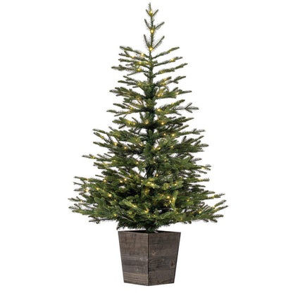 Vickerman 4' x 31" Gibson Slim Potted Pine Artificial Christmas Tree Warm White Dura-lit LED Lights