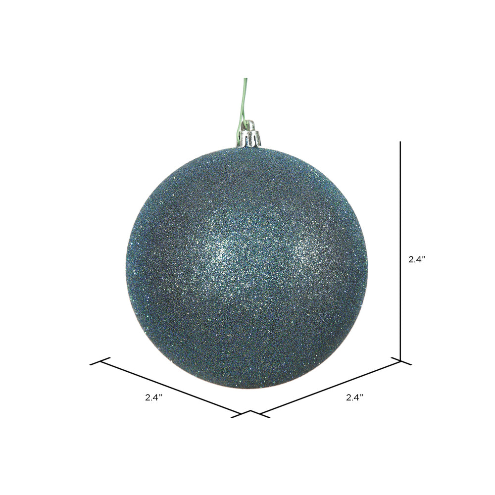 Vickerman 2.4" Sea Blue Glitter Ball Ornament 24 per Bag