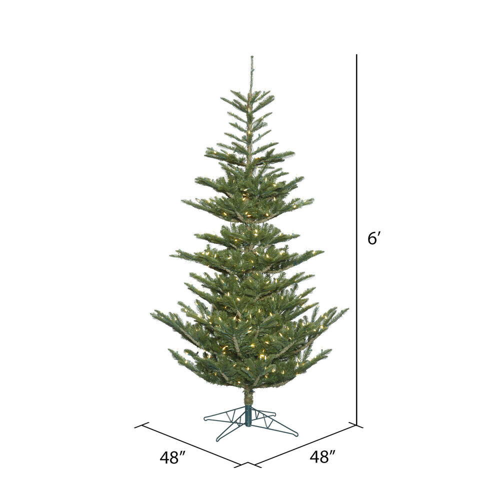 Vickerman 6' x 48" Alberta Spruce Artificial Christmas Tree with Warm White Dura-lit LED Lights