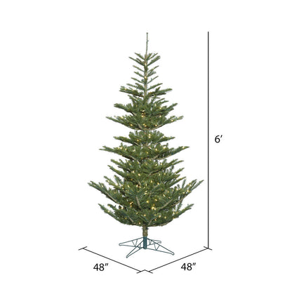 Vickerman 6' x 48" Alberta Spruce Artificial Christmas Tree with Warm White Dura-lit LED Lights