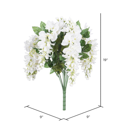Vickerman 19 " Artificial White Wisteria Bush.