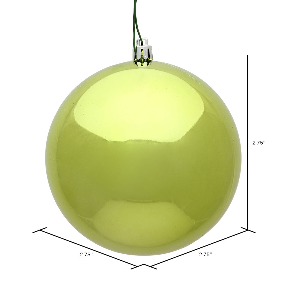 Vickerman 2.75" Lime Shiny Ball Ornament 12 per Bag