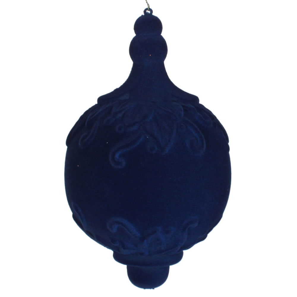 Vickerman 13" Midnight Blue Flocked Drop Finial Christmas Ornament